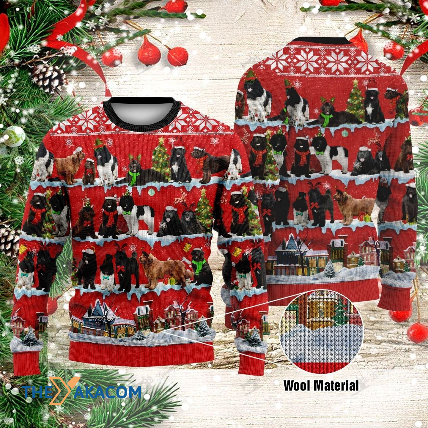 Christmas Night_s Newfoundland Dogs Gift For Christmas Ugly Christmas Sweater