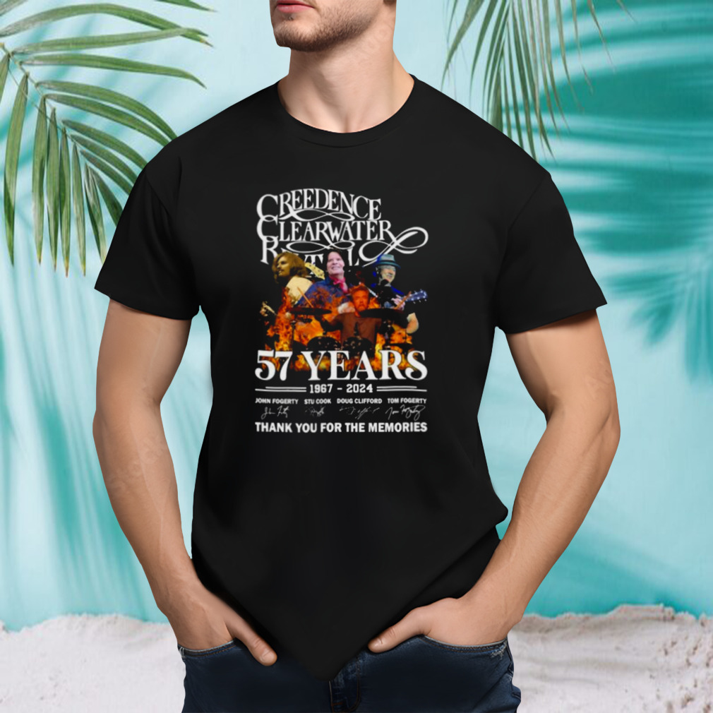 Creedence Clearwater Revival 57 Years 1967 – 2024 Thank You For The Memories Signatures T-shirt