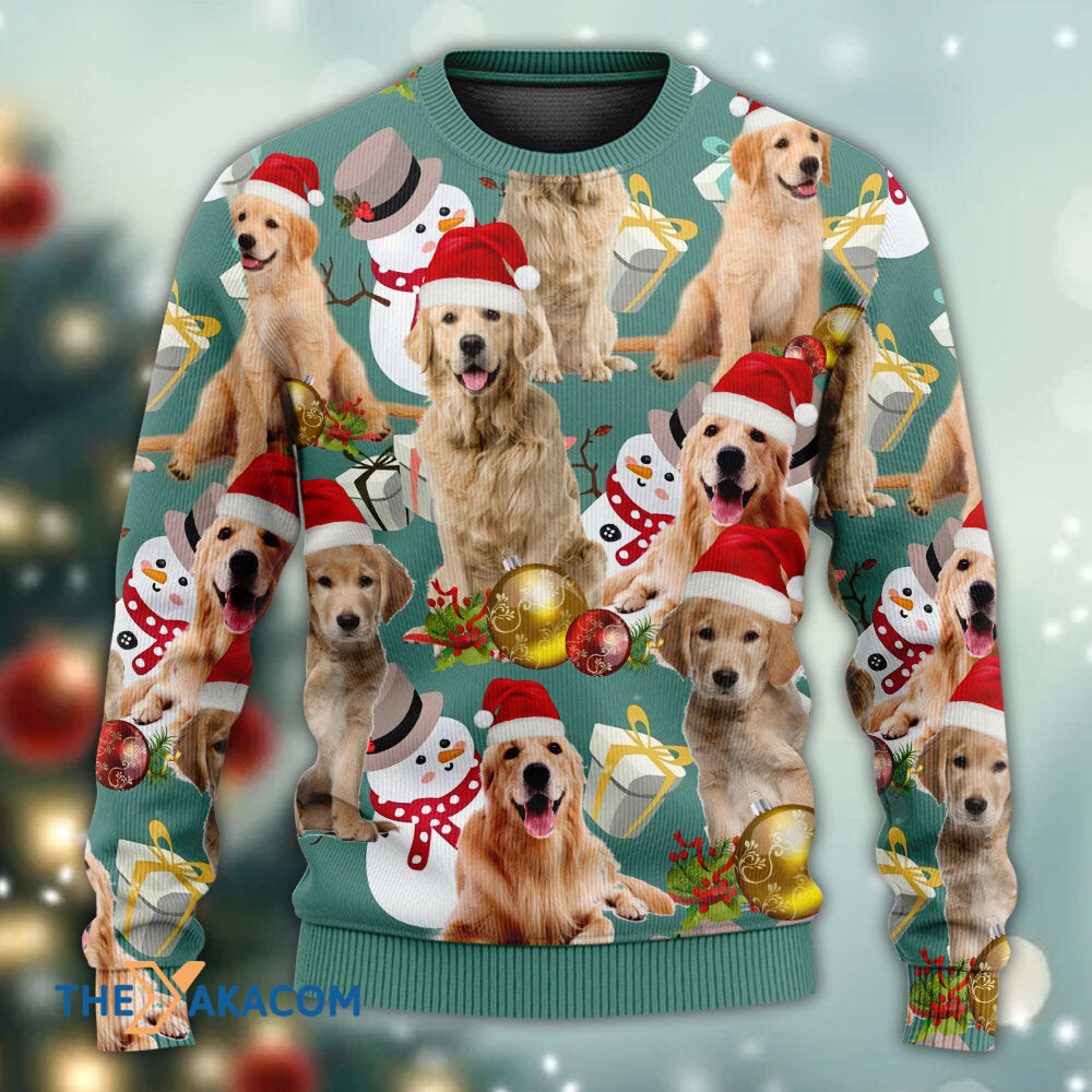 Golden Retriever Merry Christmas Gift For Lover Ugly Christmas Sweater