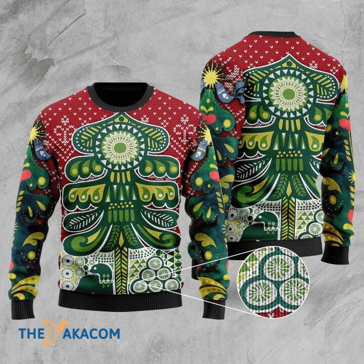 Green Mandala Patterns Gift For Christmas Ugly Christmas Sweater