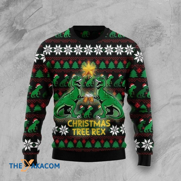 Green Rex Christmas Tree Gift For Christmas Ugly Christmas Sweater