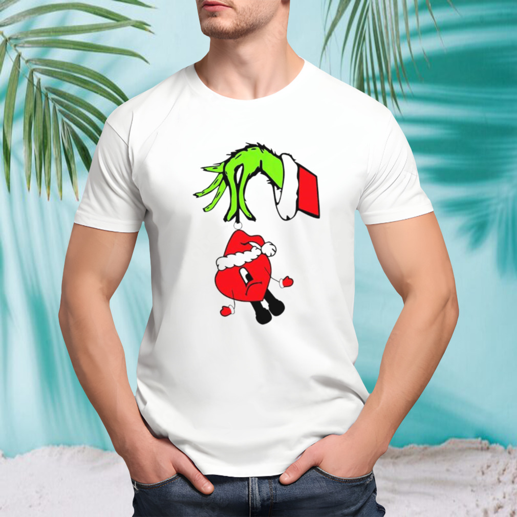 Grinch Hand Holding Bad Bunny xmas shirt