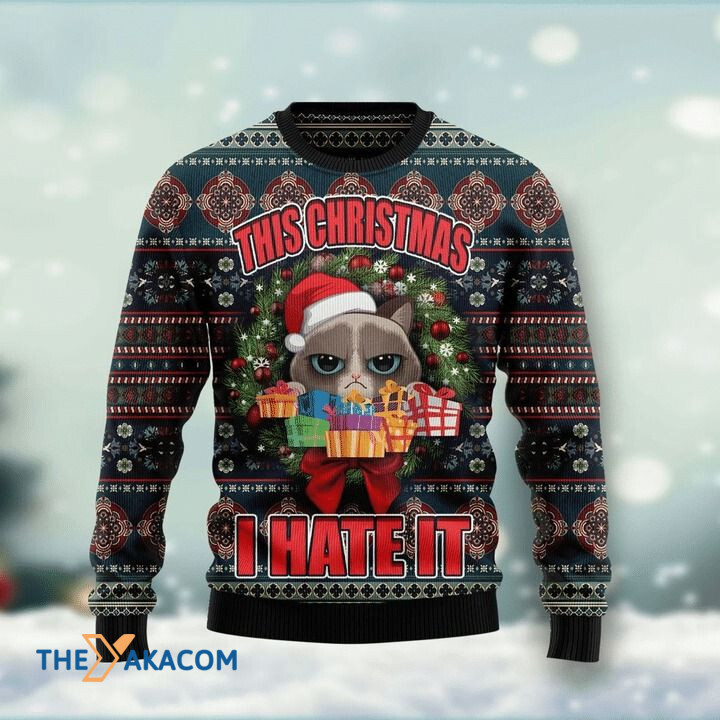 Grumpy Cat This Christmas I Hate It Gift For Christmas Ugly Christmas Sweater