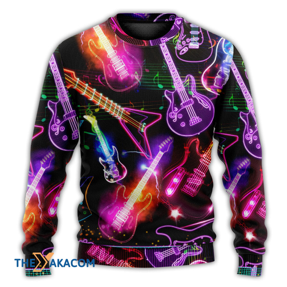 Guitar Neon Amazing Christmas Gift For Lover Ugly Christmas Sweater