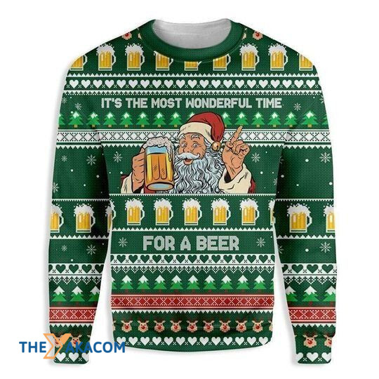 Happy Xmas It_s The Most Wonderful Occasion For A Beer Santa Ugly Christmas Sweater