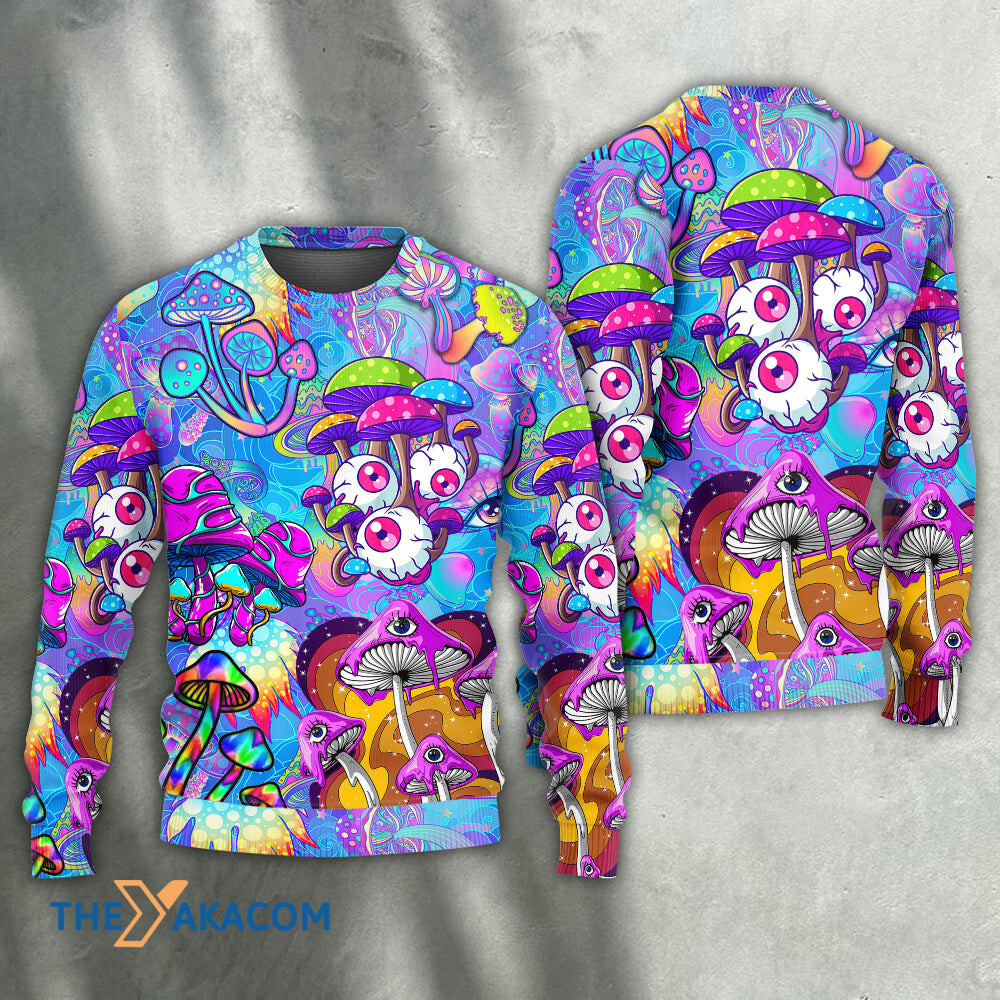 Hippie Mushroom Colorful Cool Style Gift For Lover Ugly Christmas Sweater