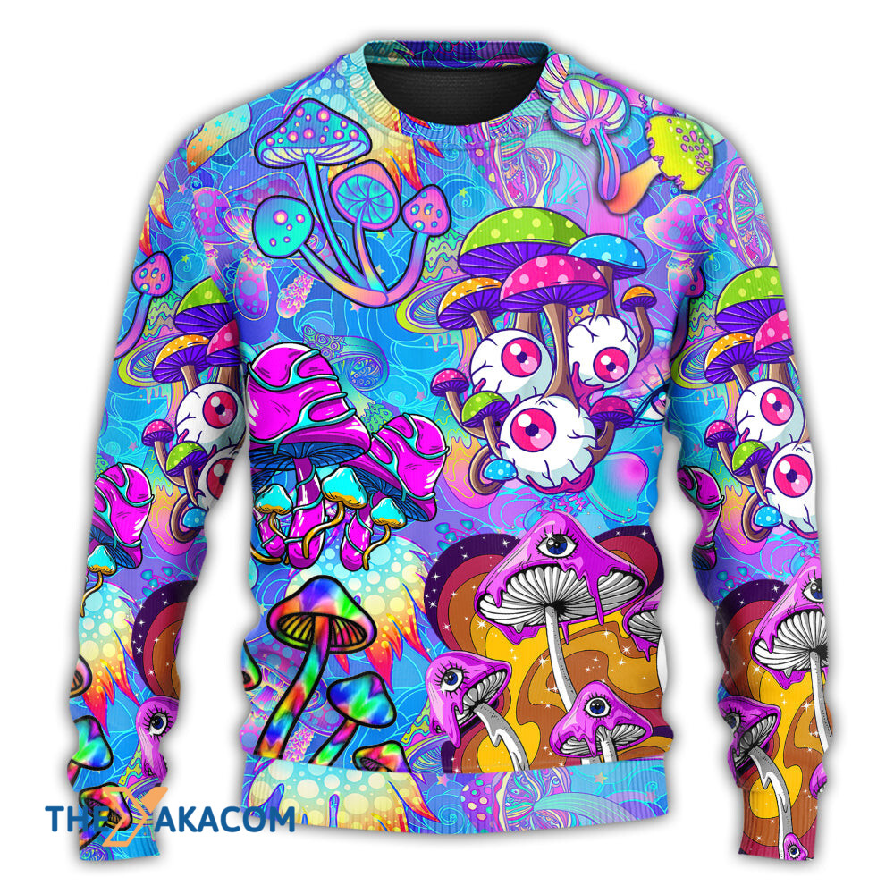 Hippie Mushroom Colorful Cool Style Gift For Lover Ugly Christmas Sweater