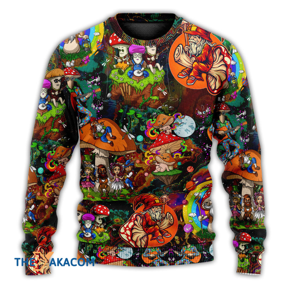Hippie Mushroom Trippy Colorful Lover Gift For Lover Ugly Christmas Sweater