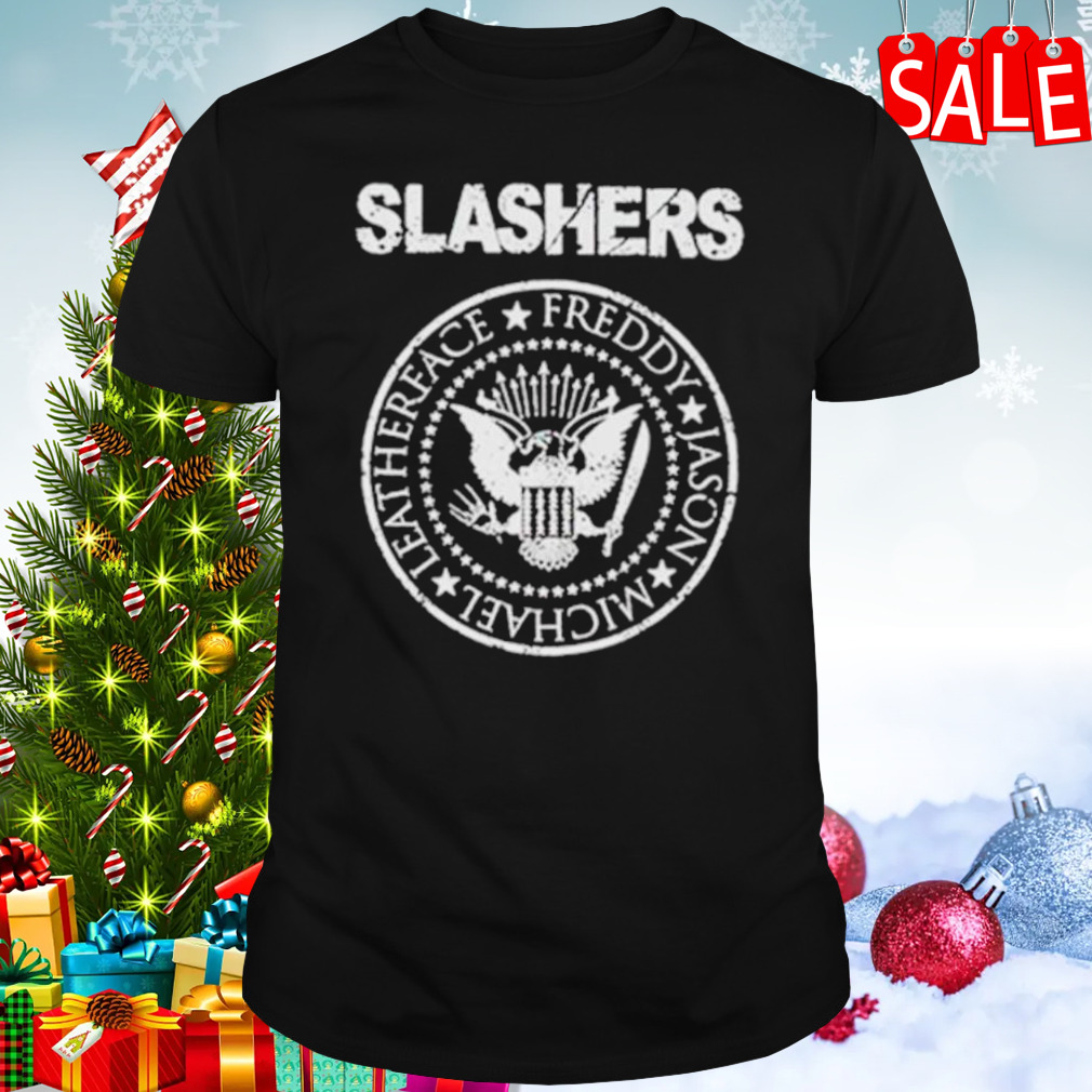 The Slashers Ramones logo parody shirt
