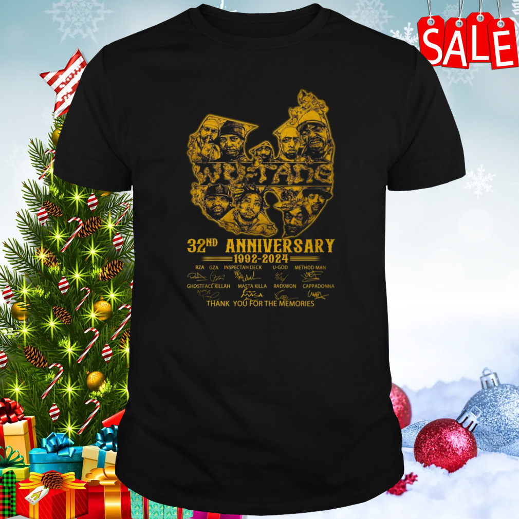 Wu-Tang Clan 32nd Anniversary 1992 – 2024 Thank You For The Memories Signatures T-Shirt