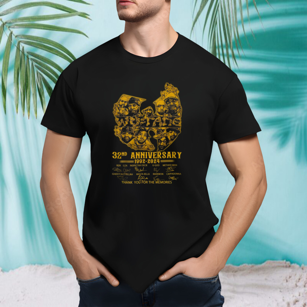 Wu-Tang Clan 32nd Anniversary 1992 – 2024 Thank You For The Memories Signatures T-Shirt