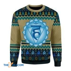 Blue Throat Chakra Gift For Christmas Ugly Christmas Sweater
