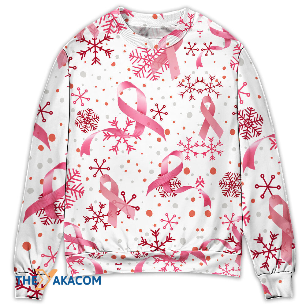 Breast Cancer Pink Ribbon Merry Christmas Gift For Lover Ugly Christmas Sweater