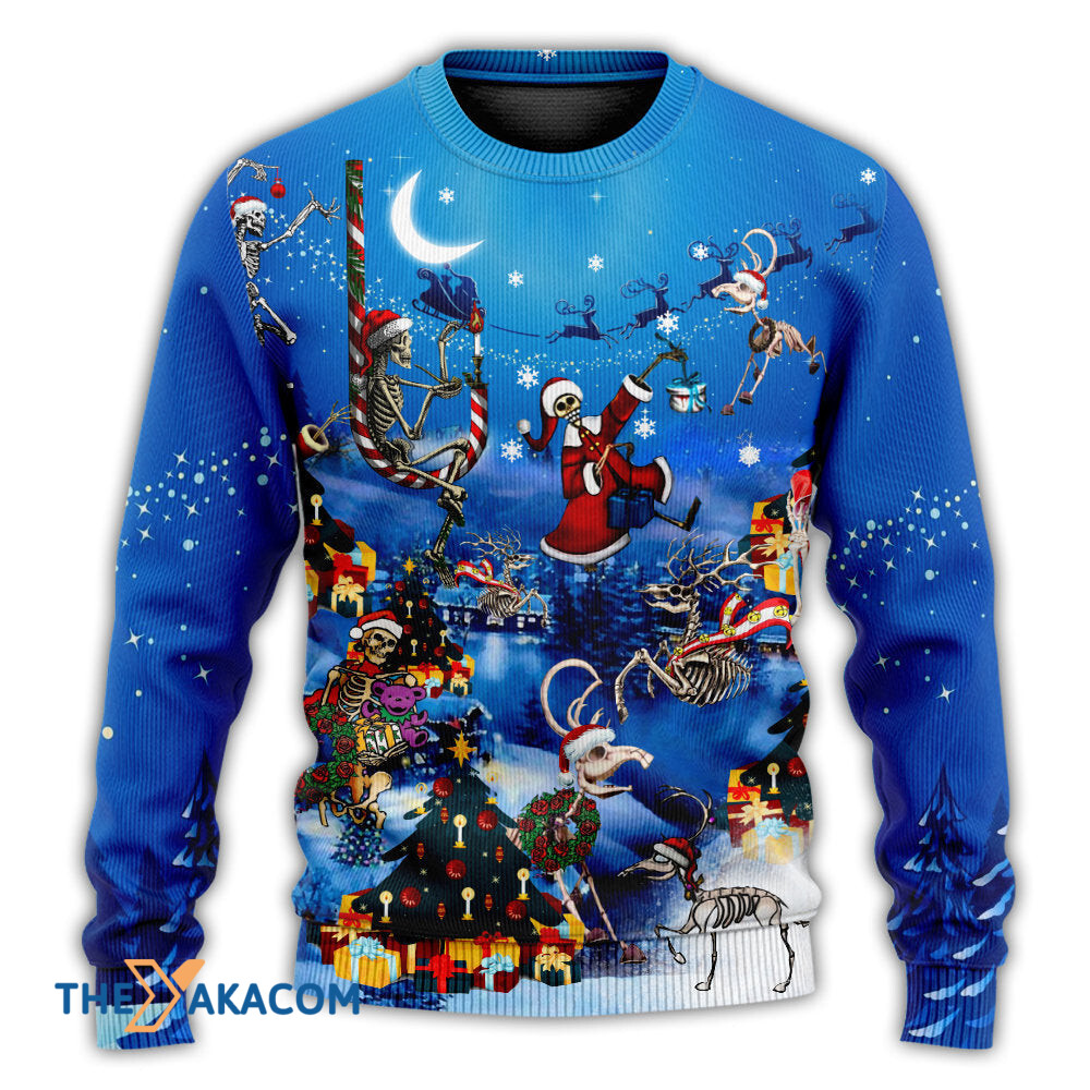 Christmas And Skull Merry Xmas Gift For Lover Ugly Christmas Sweater