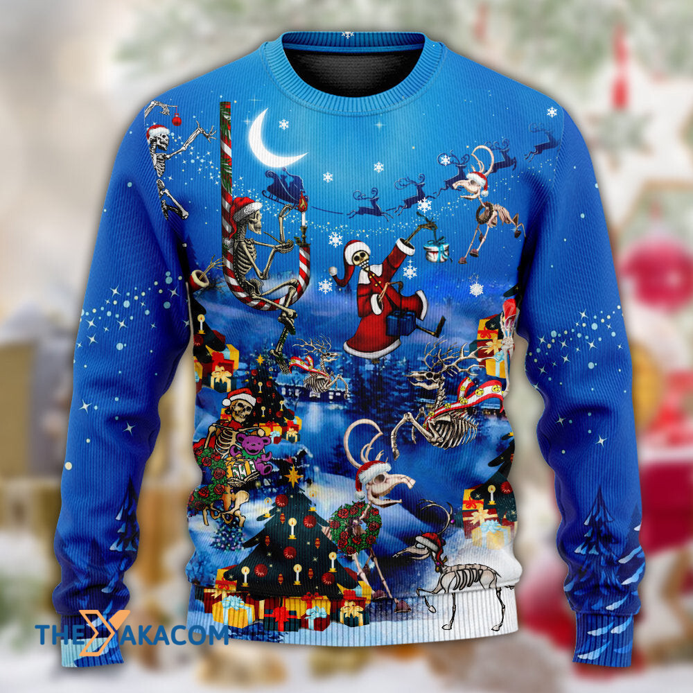 Christmas And Skull Merry Xmas Gift For Lover Ugly Christmas Sweater