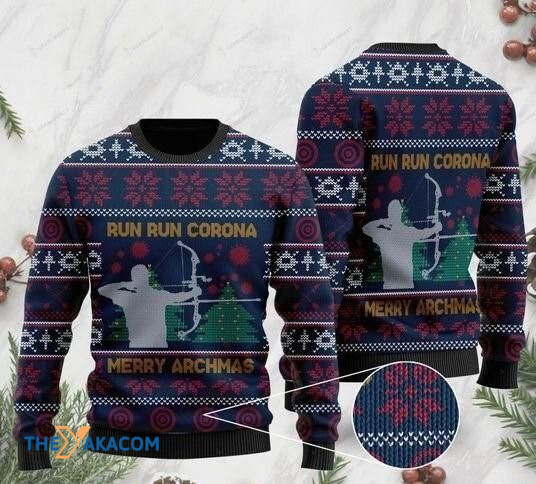 Christmas Archery Run Run Corona Merry Archmas Gift For Christmas Ugly Christmas Sweater