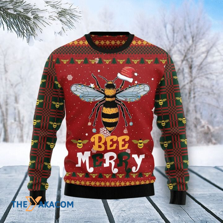 Christmas Bee Merry Gift For Christmas Ugly Christmas Sweater