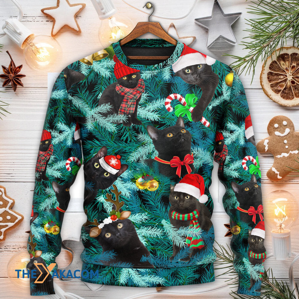 Christmas Black Cat Is It Jolly Enough Black Cat Gift For Lover Ugly Christmas Sweater
