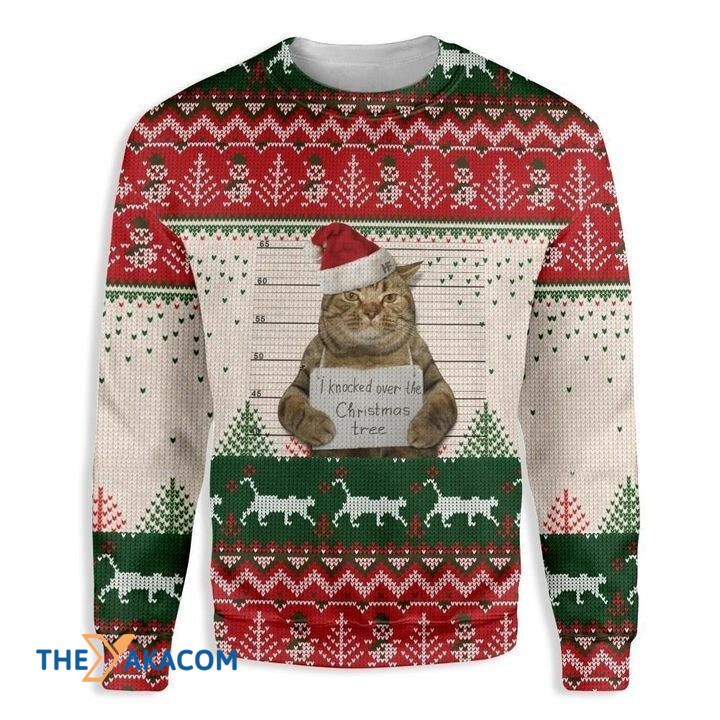 Christmas Cat Prisoner I Knocked Over The Christmas Tree Gift For Christmas Ugly Christmas Sweater