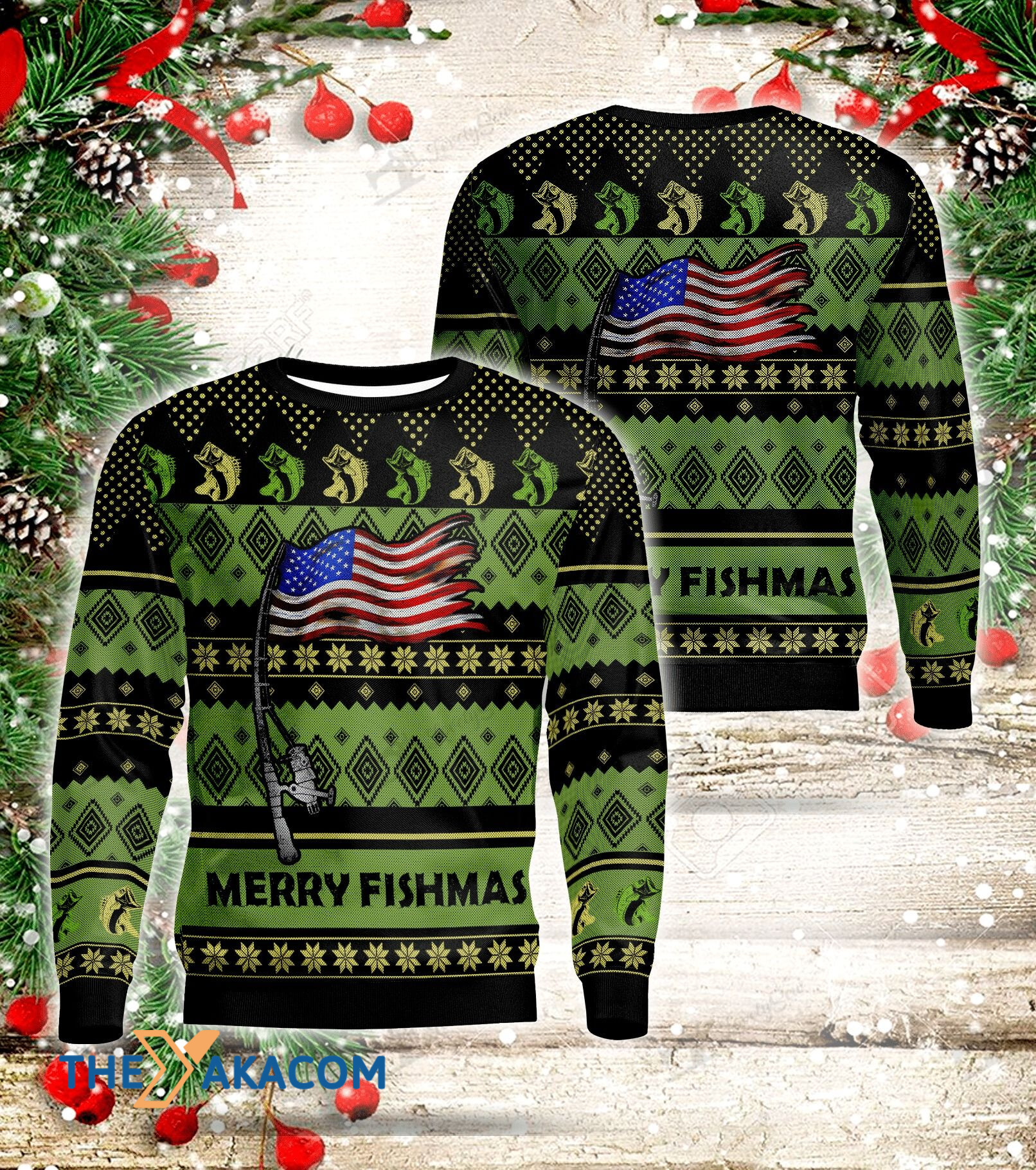 Christmas Day's American Flag Gift For Christmas Ugly Christmas Sweater