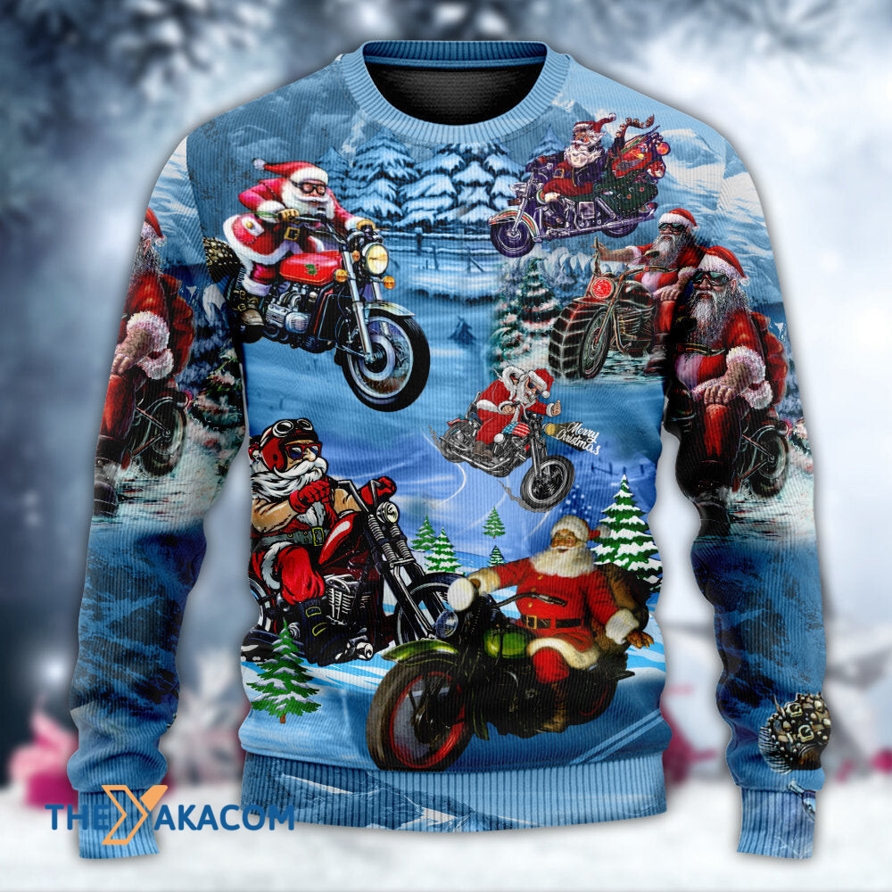 Christmas Driving With Santa Claus Gift For Lover Ugly Christmas Sweater