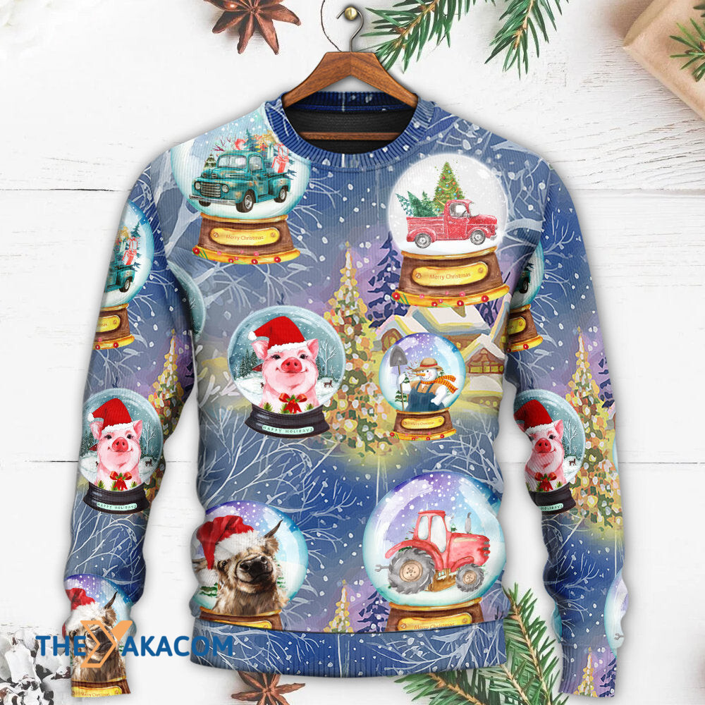 Christmas Farmer Xmas Funny Global Gift For Lover Ugly Christmas Sweater