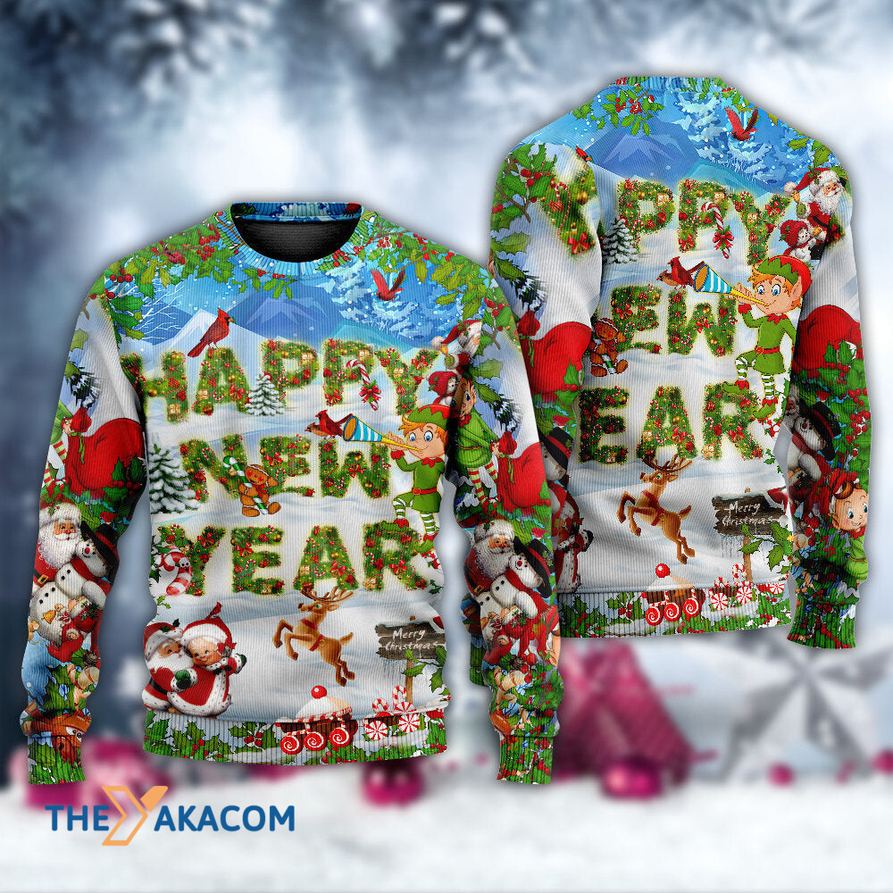 Christmas Happy New Year Snow Gift For Lover Ugly Christmas Sweater