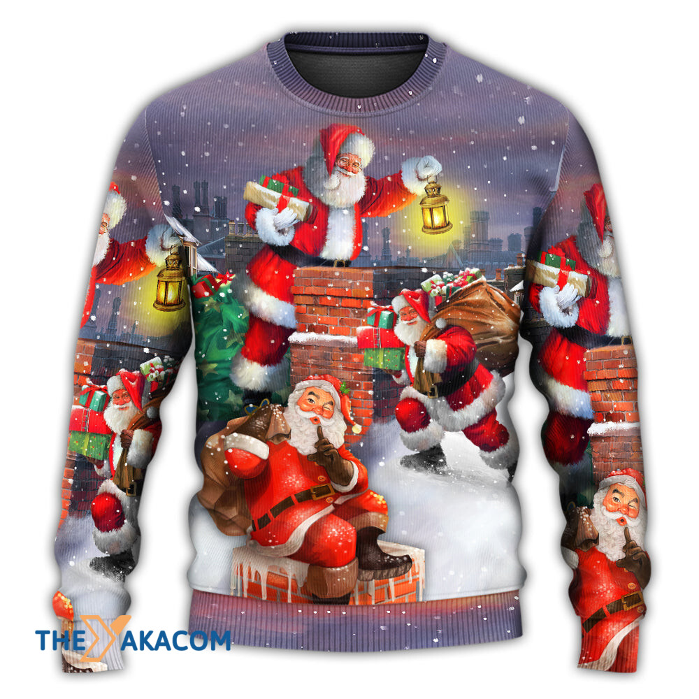 Christmas Having Fun With Santa Claus Gift For Xmas Art Style Gift For Lover Ugly Christmas Sweater
