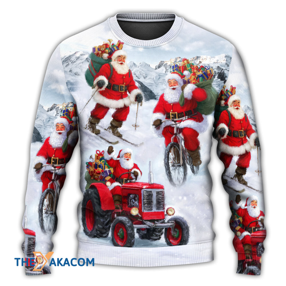 Christmas Having Fun With Santa Claus Gift For Xmas Gift For Lover Ugly Christmas Sweater