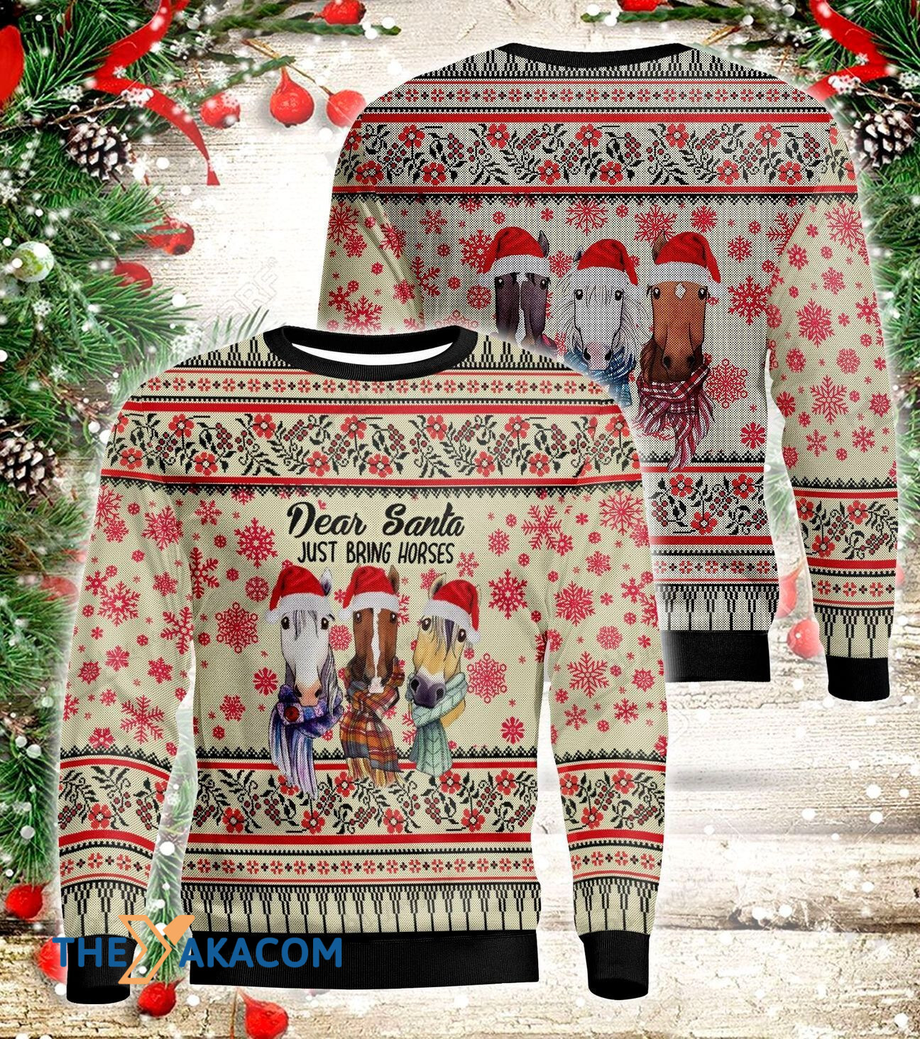 Christmas Horse Santa Gift For Christmas Ugly Christmas Sweater