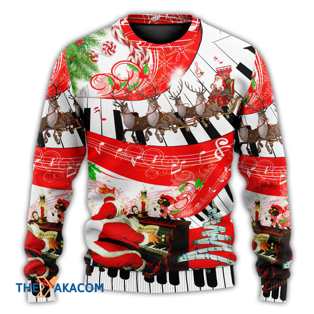 Christmas Love Music Happy Life Gift For Lover Ugly Christmas Sweater