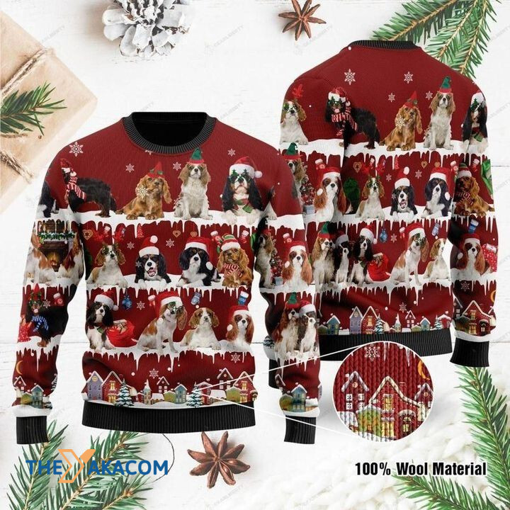 Christmas Lovely Spaniel Dog In Winter Gift For Christmas Ugly Christmas Sweater