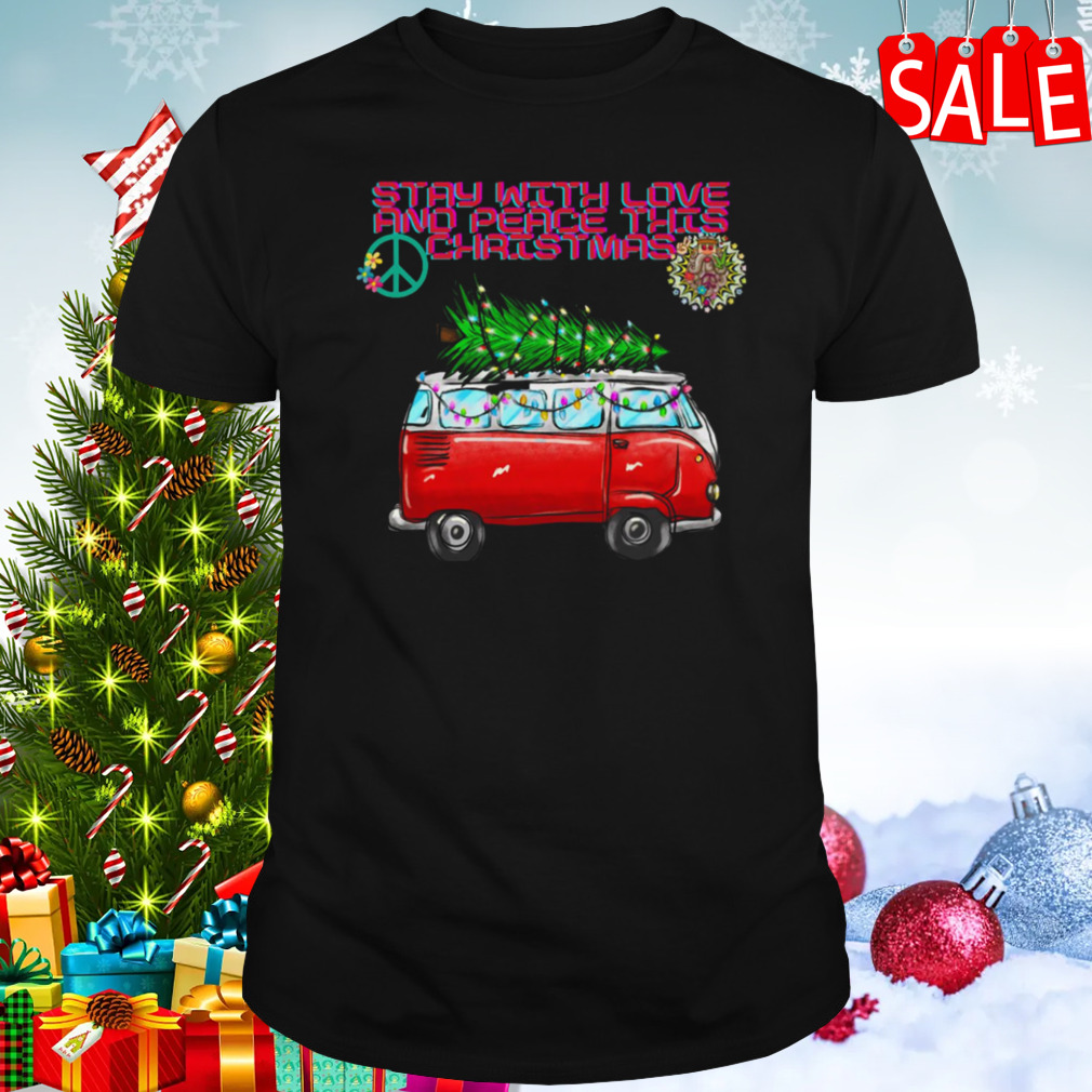 Hippie Christmas Retro Truck And Christmas Tree shirt