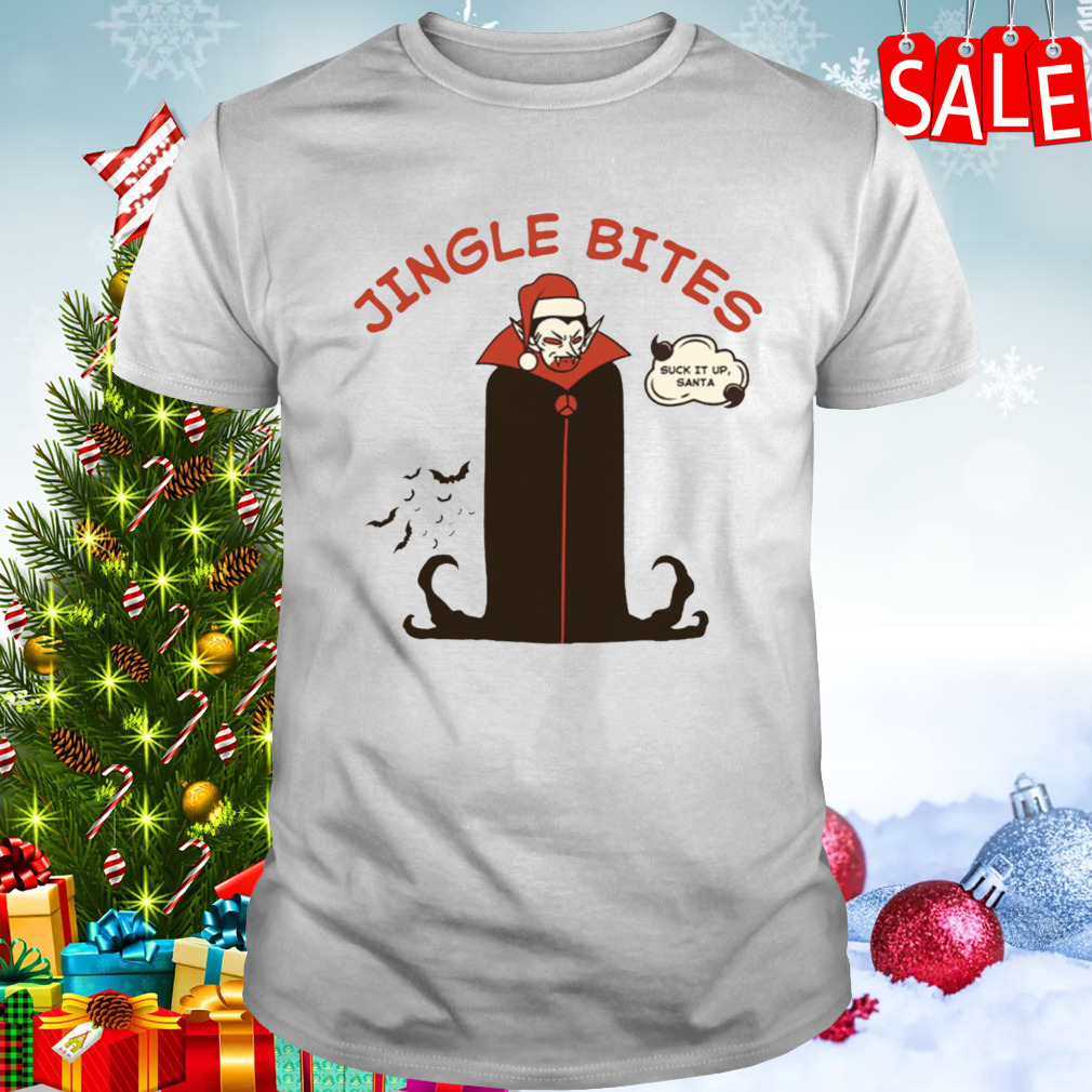 Jingle Bites Suck It Up Funny Vampire On Xmas shirt