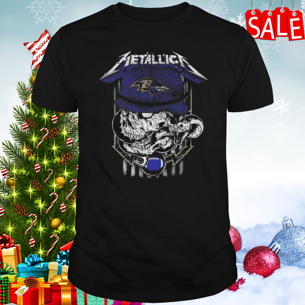 Metallica Skull Snake Baltimore Ravens USA T-Shirt