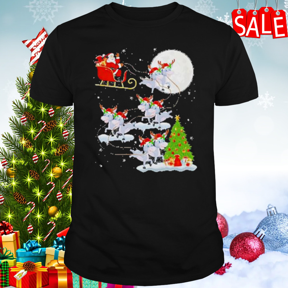 Santa Claus Reindeer Donkey Christmas Shirt