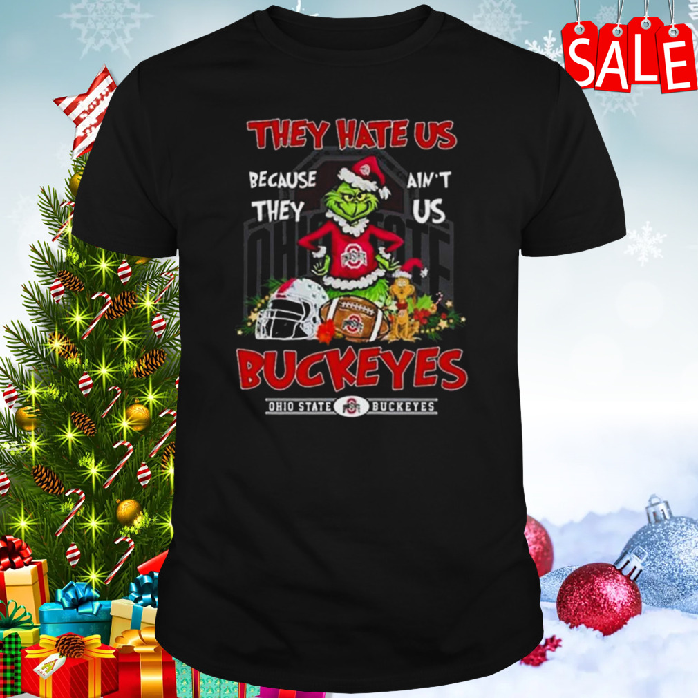 Santa Grinch They Hate Us Because They Anus Ohio State Buckeyes Christmas T-shirt
