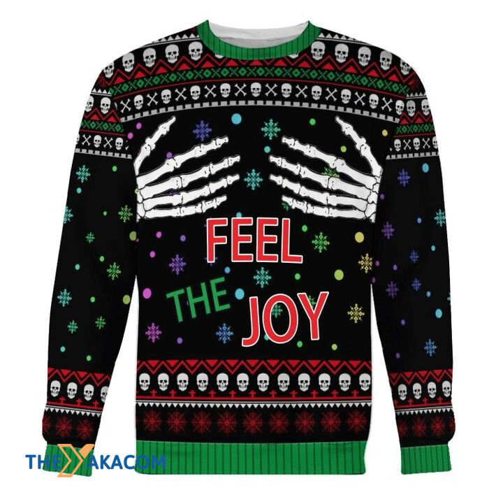Hand Bone Feel The Joy Gift For Christmas Ugly Christmas Sweater