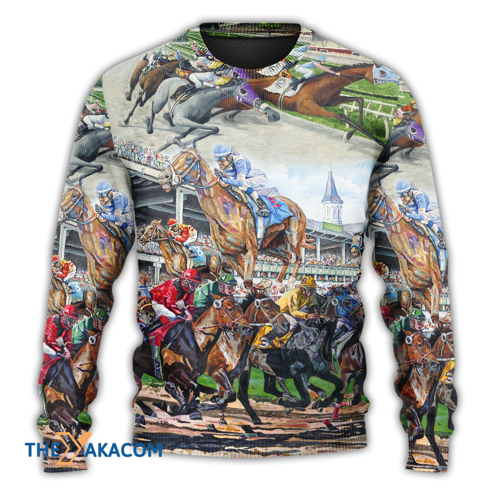 Horse Racing Be Strong Be Brave Gift For Lover Ugly Christmas Sweater