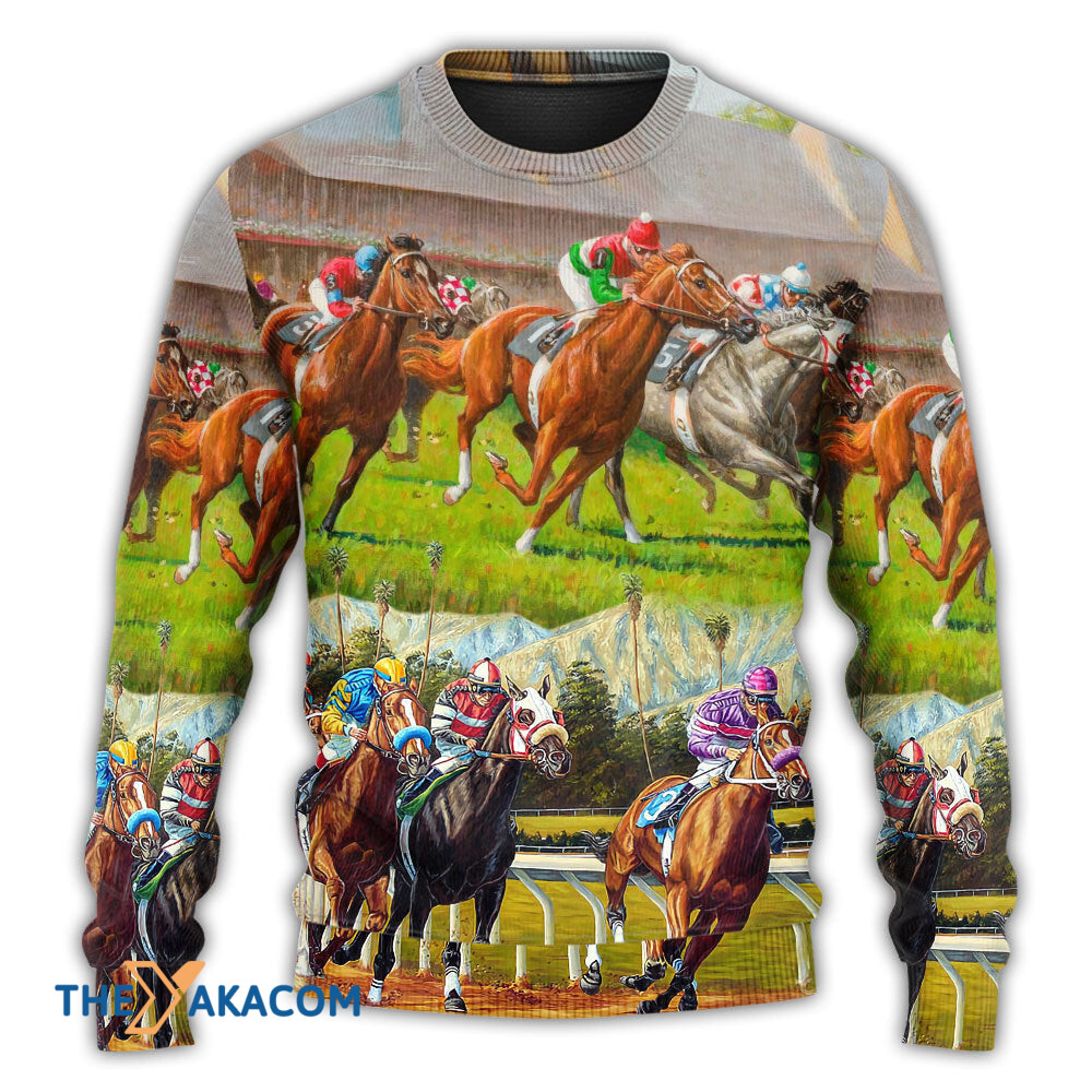 Horse Racing Don_t Look Back Gift For Lover Ugly Christmas Sweater