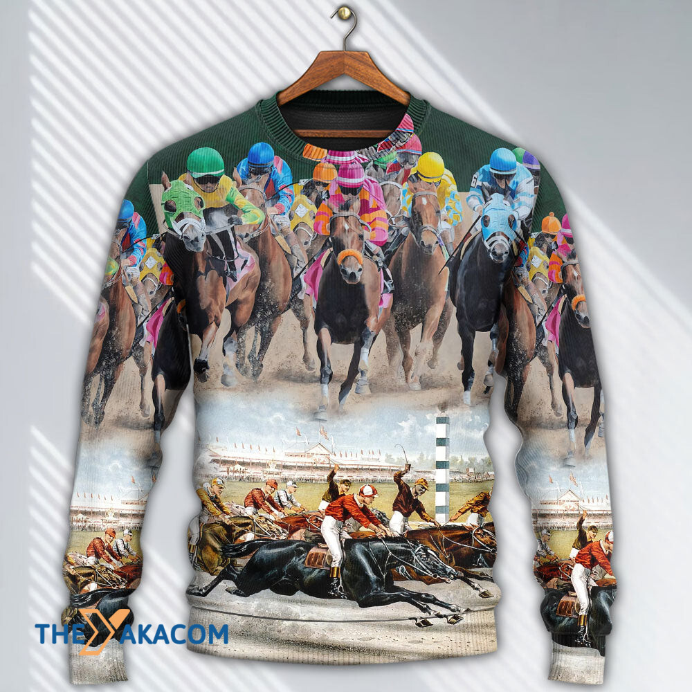 Horse Racing Great Horse Best Seat Gift For Lover Ugly Christmas Sweater