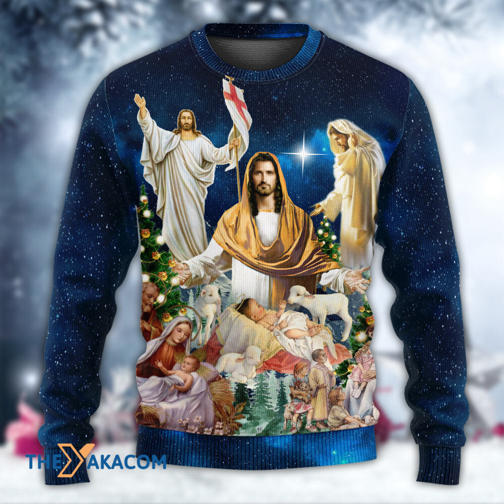 Jesus Christmas Miracle Night Gift For Lover Ugly Christmas Sweater