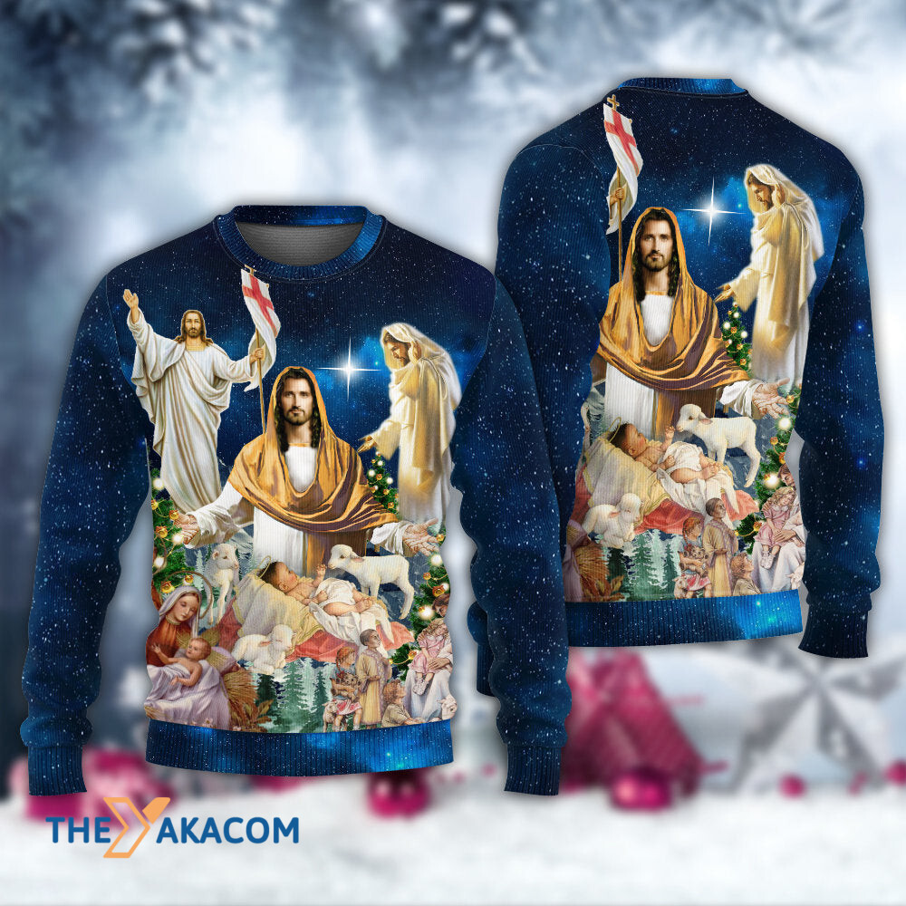 Jesus Christmas Miracle Night Gift For Lover Ugly Christmas Sweater
