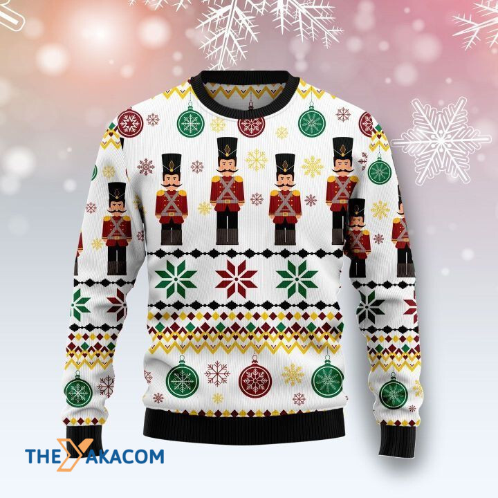 Lovely Nutcracker Group In Line With Snowflakes Gift For Christmas Ugly Christmas Sweater Lovely Nutcracker Group In Line With Snowflakes Gift For Christmas Ugly Christmas Sweater