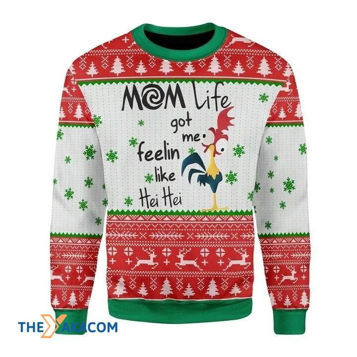 Lovely Rooster Mom Life Got Me Feelin Like Hei Hei Gift For Christmas Ugly Christmas Sweater Lovely Rooster Mom Life Got Me Feelin Like Hei Hei Gift For Christmas Ugly Christmas Sweater