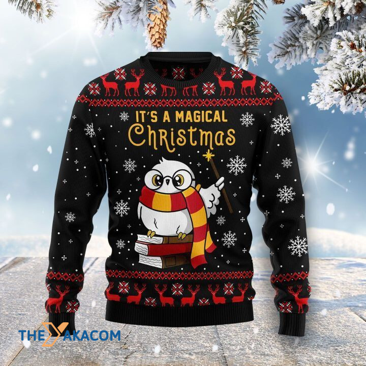 Lovely White Owl It_s A Magical Christmas Gift For Christmas Ugly Christmas Sweater