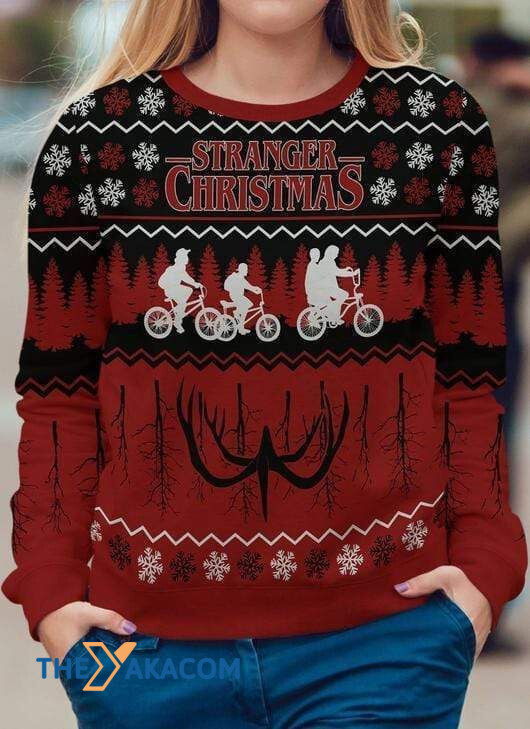Merry Xmas Amazing Cycling Family Stranger Christmas Ugly Christmas Sweater
