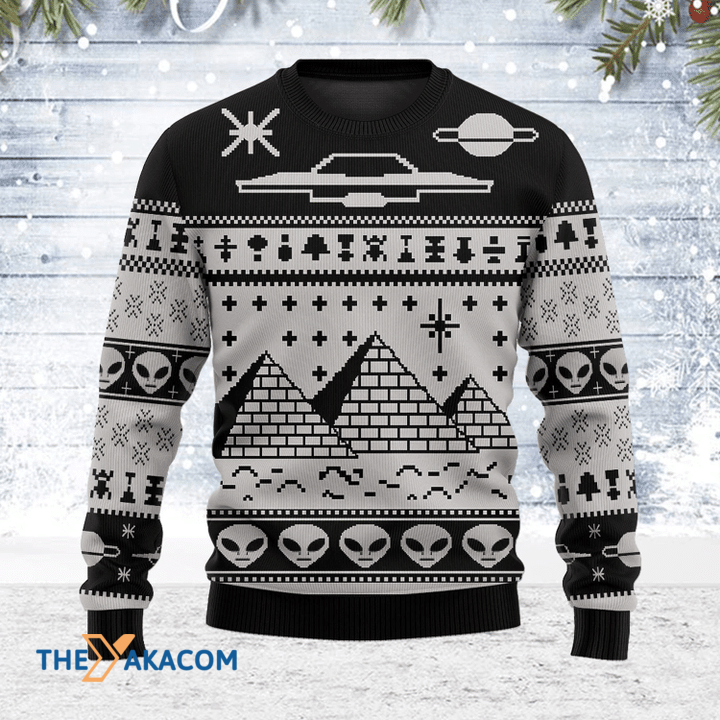 Merry Xmas Ancient Alien Pyramid Awesome Gift For Christmas Ugly Christmas Sweater