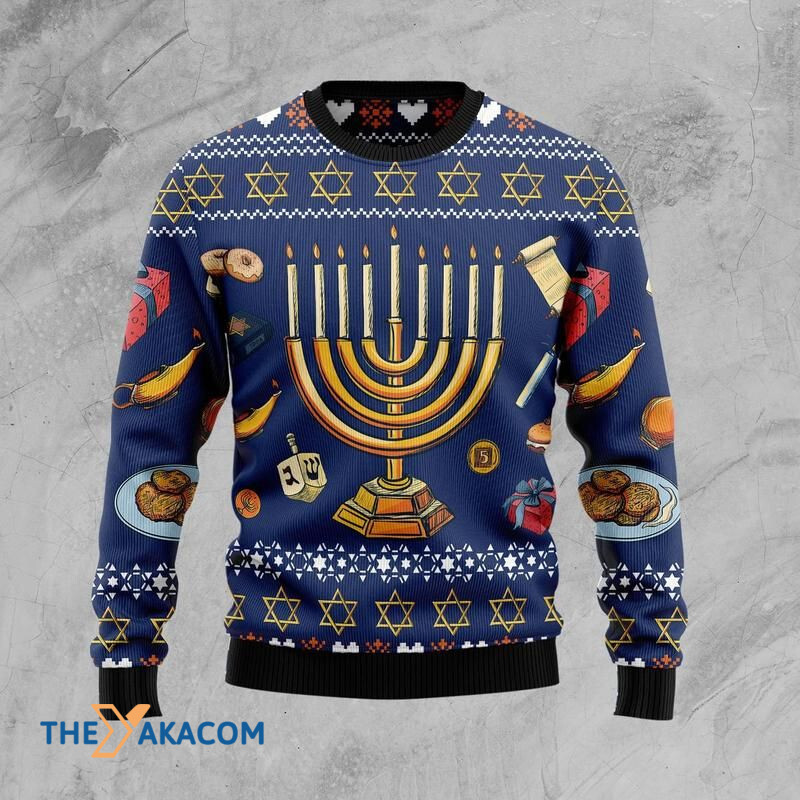 Merry Xmas And Jewish Hanukkah Awesome Gift For Christmas Ugly Christmas Sweater