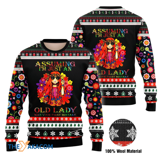 Merry Xmas Assuming I_m Just An Old Man Gift For Christmas Party Ugly Christmas Sweater
